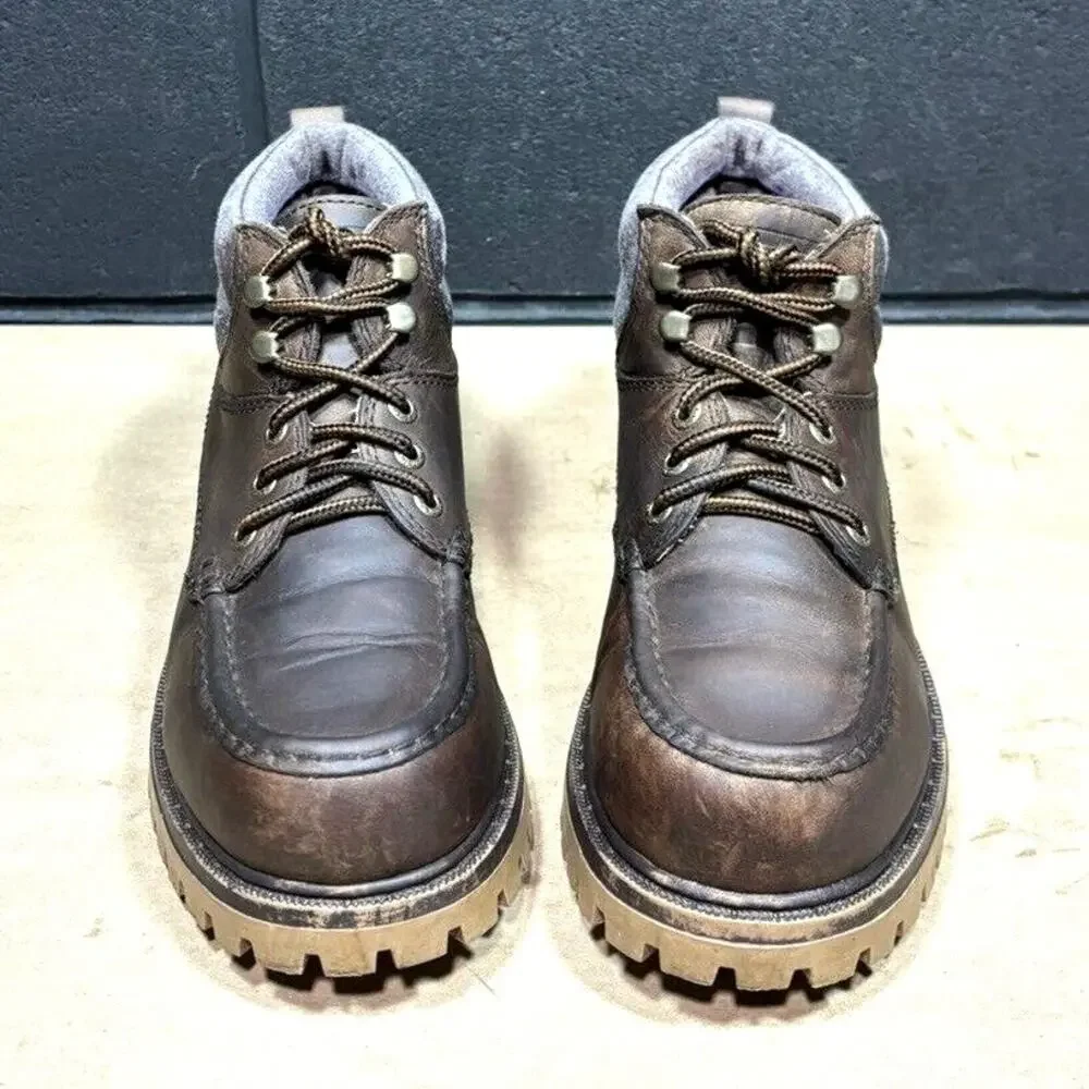 Vintage Y2K Candies 8 M Brown Leather Chunky Combat Grunge Hiking Lace Up Boots